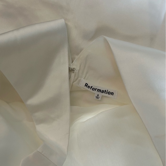 NWT Reformation Zenni Satin Mini Dress - White - Picture 10 of 12